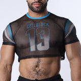Cellblock 13 Chain Reaction Mesh Crop Top Blue