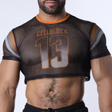 Cellblock 13 Chain Reaction Mesh Crop Top Orange