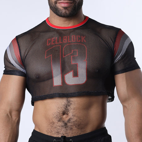 Cellblock 13 Chain Reaction Mesh Crop Top Red