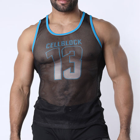 Cellblock 13 Chain Reaction Mesh Tank Top Blue