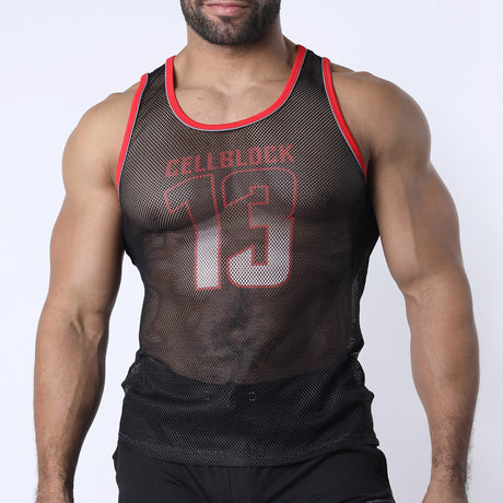 Cellblock 13 Chain Reaction Mesh Tank Top Red