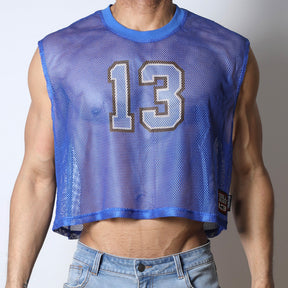 Cellblock 13 Field Goal 13 Mesh Muscle T-Shirt Blue