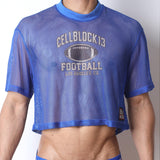 Cellblock 13 Field Goal Football Mesh T-Shirt Blue