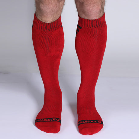 Cellblock 13 Iron Grip Knee High Socks Red
