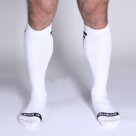 Cellblock 13 Iron Grip Knee High Socks White
