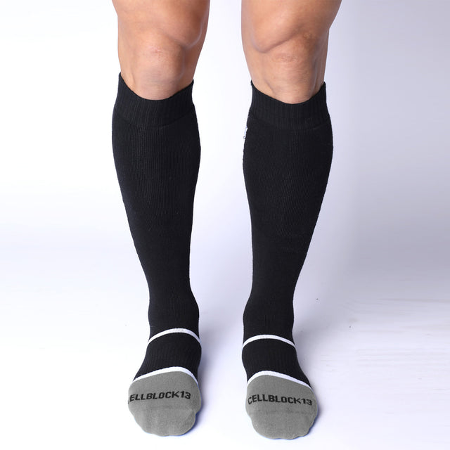 Cellblock 13 Take Down Knee High Socks Grey