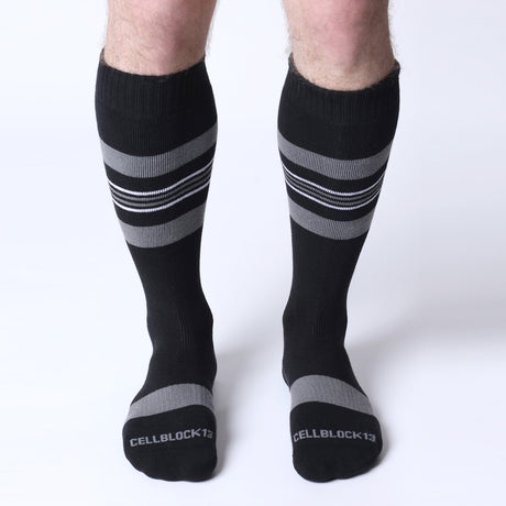 Cellblock 13 Tight End Shadow Socks Black Grey