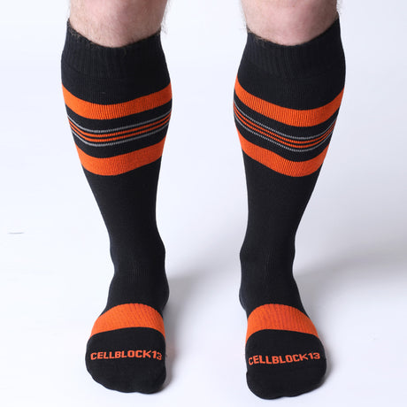 Cellblock 13 Tight End Shadow Socks Black Orange