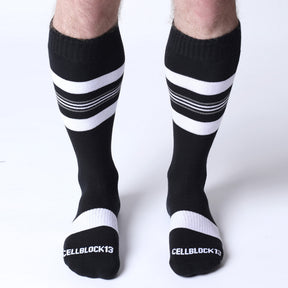 Cellblock 13 Tight End Shadow Socks Black White