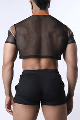 Cellblock 13 Chain Reaction Mesh Crop Top Orange