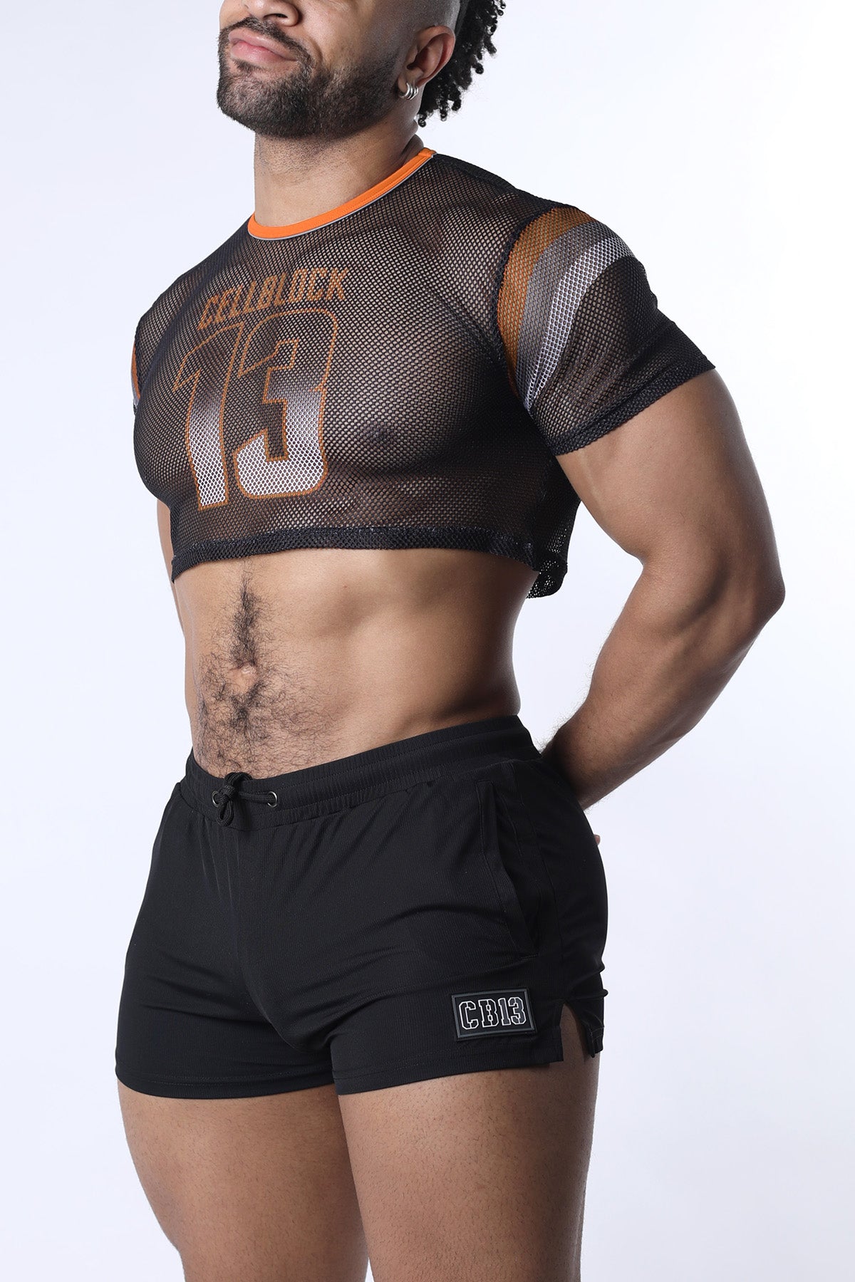Cellblock 13 Chain Reaction Mesh Crop Top Orange