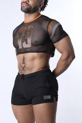 Cellblock 13 Chain Reaction Mesh Crop Top Orange