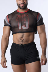 Cellblock 13 Chain Reaction Mesh Crop Top Red