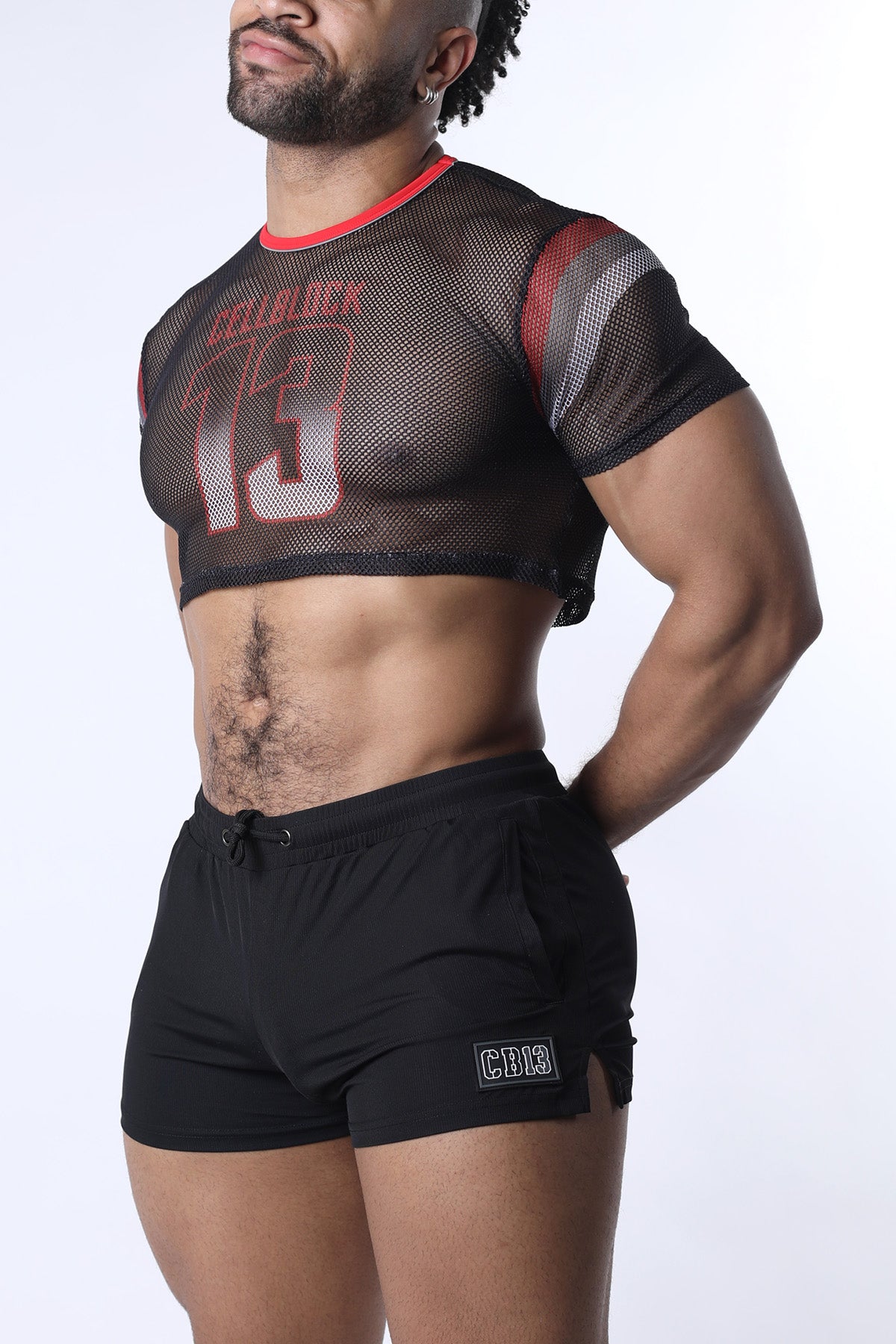 Cellblock 13 Chain Reaction Mesh Crop Top Red
