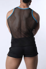 Cellblock 13 Chain Reaction Mesh Tank Top Blue