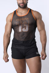 Cellblock 13 Chain Reaction Mesh Tank Top Orange