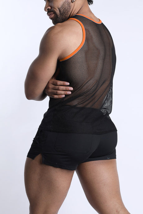 Cellblock 13 Chain Reaction Mesh Tank Top Orange