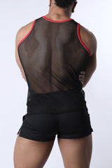 Cellblock 13 Chain Reaction Mesh Tank Top Red