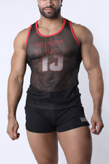 Cellblock 13 Chain Reaction Mesh Tank Top Red