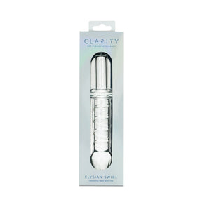 Clarity Elysian Swirl Glass Dildo 5.6 Inch