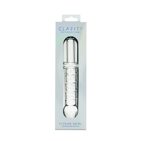 Clarity Elysian Swirl Glass Dildo 5.6 Inch