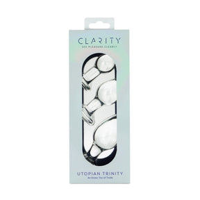Clarity Utopian Trinity Glass Butt Plug Set