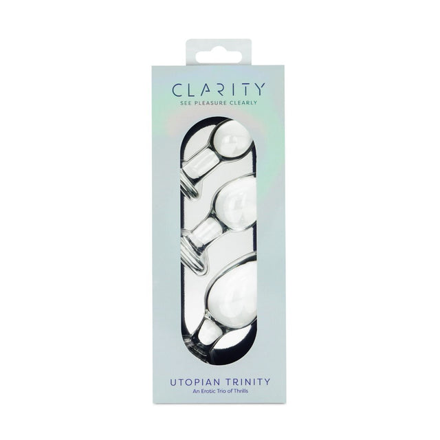 Clarity Utopian Trinity Glass Butt Plug Set