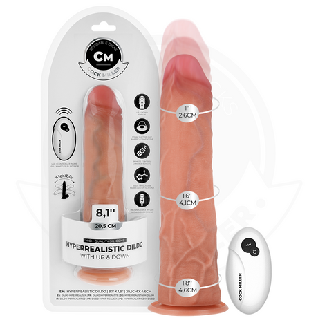 Cock Miller Hyper Realistic Thrusting Dildo 8 Inch Light