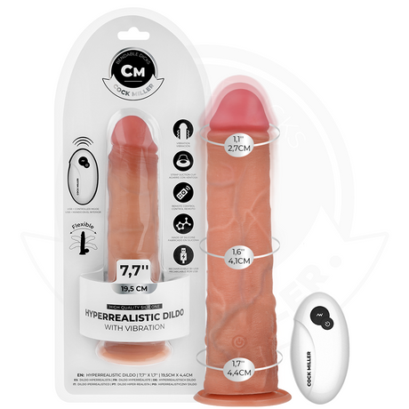 Cock Miller Hyper Realistic Vibrating Dildo 7.5 Inch Light