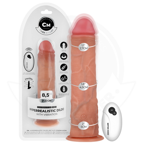 Cock Miller Hyper Realistic Vibrating Dildo 8.5 Inch Light