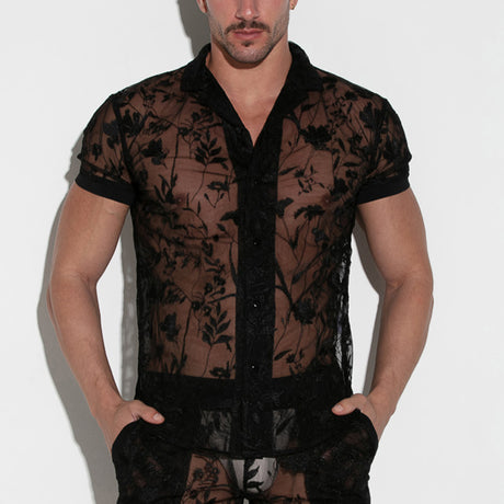 Code 22 Embroidered Shirt Black