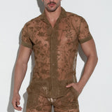 Code 22 Embroidered Shirt Latte