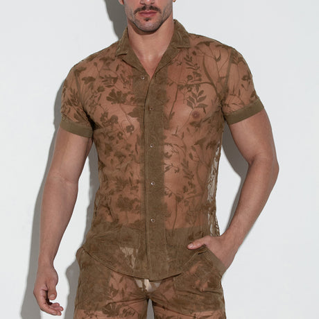 Code 22 Embroidered Shirt Latte