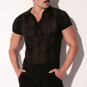 Code 22 Mosaic Polo Black