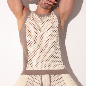 Code 22 Mosaic Tank Top Taupe