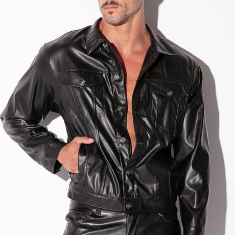 Code 22 SF Leatherette Jacket Black