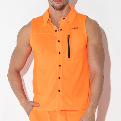 Code 22 Vivid Sleeveless Shirt Coral