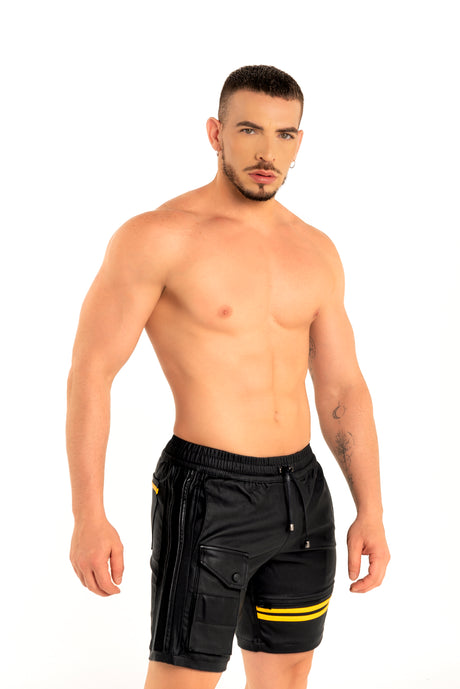 Dale Mas Industrial Mesh Short Phone Pocket Black Yellow