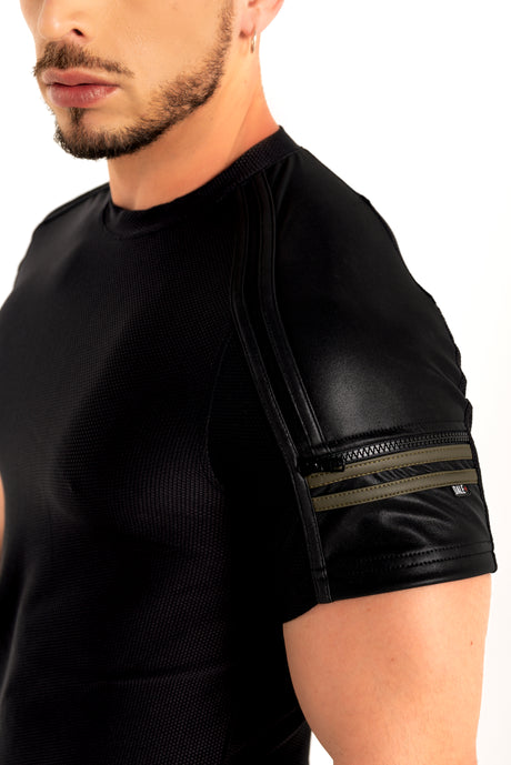 Dale Mas Industrial Zipper Shirt Black Military Green