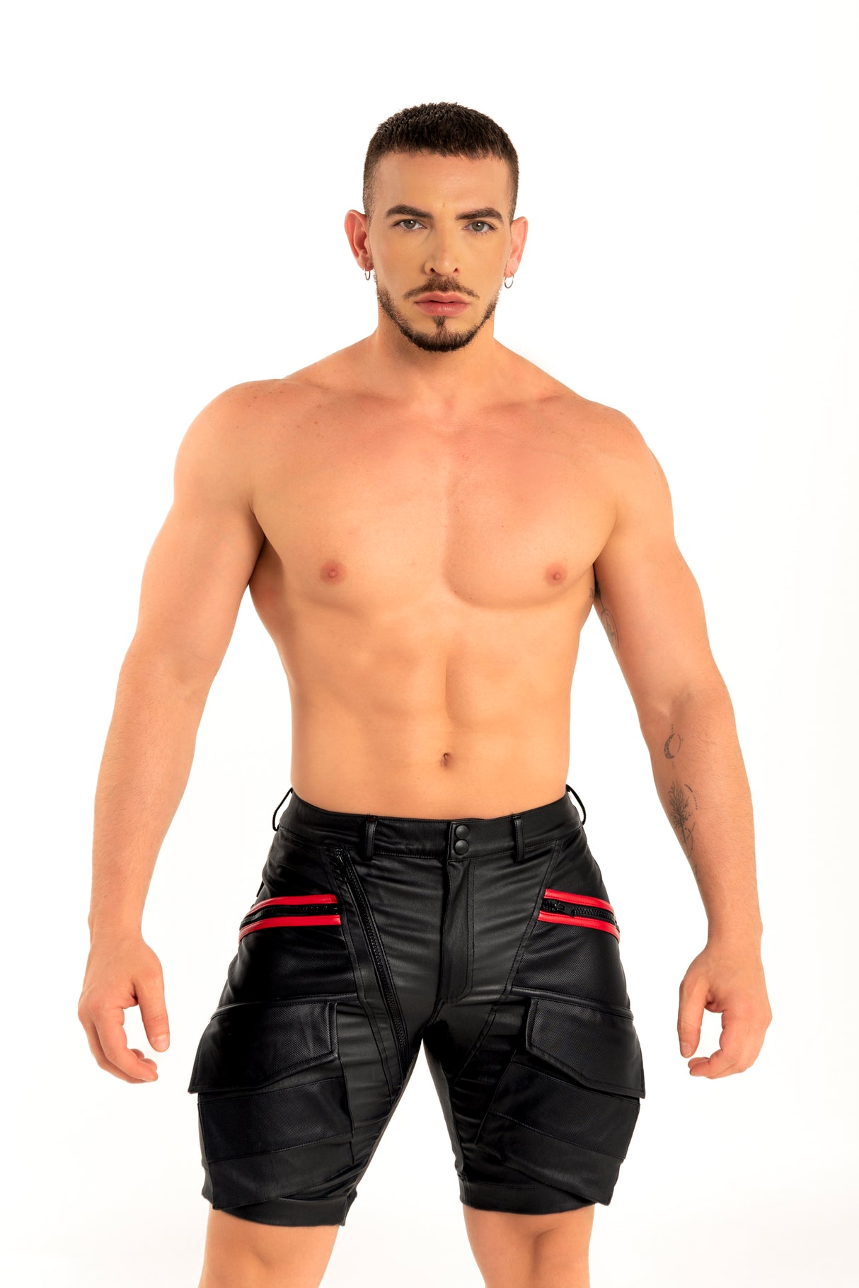Dale Mas Industrial Cargo Short Black Red