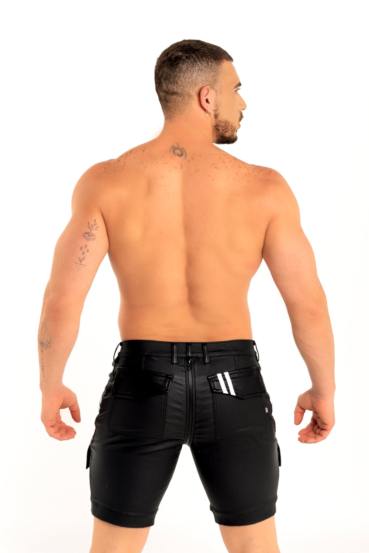 Dale Mas Industrial Cargo Short Zipper Black White