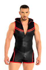 Dale Mas Kinky Hoody Body Zipper Black Red
