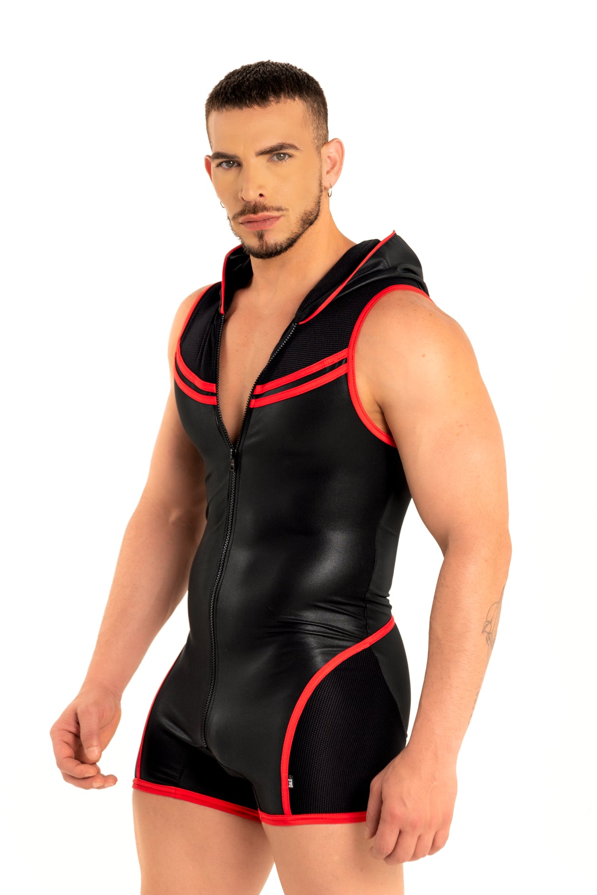 Dale Mas Kinky Hoody Body Zipper Black Red