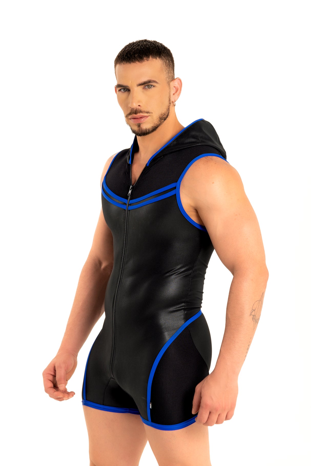 Dale Mas Kinky Hoodie Body Zipper Black Blue