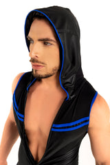 Dale Mas Kinky Hoodie Body Zipper Black Blue