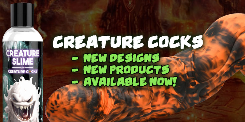 Product advertisement for 'Creature Slime' with a creature graphic and promotional text.