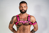 ruff GEAR Bold Leather Bicep Strap Neon Pink