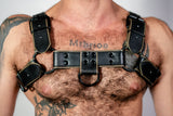 ruff GEAR Double Tone Leather Bulldog Harness Army Black