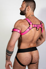 ruff GEAR Bold Leather Bicep Strap Neon Pink