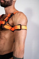 ruff GEAR Bold Leather Bicep Strap Neon Orange